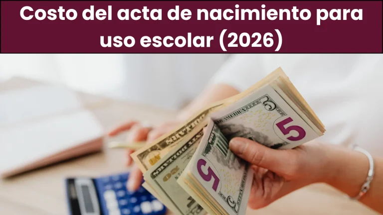 Costo del acta de nacimiento para uso escolar (2026)