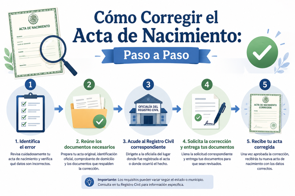 Cómo Corregir el Acta de Nacimiento: Paso a Paso