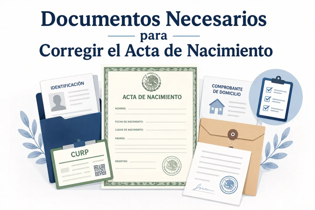 Documentos Necesarios para Corregir el Acta de Nacimiento
