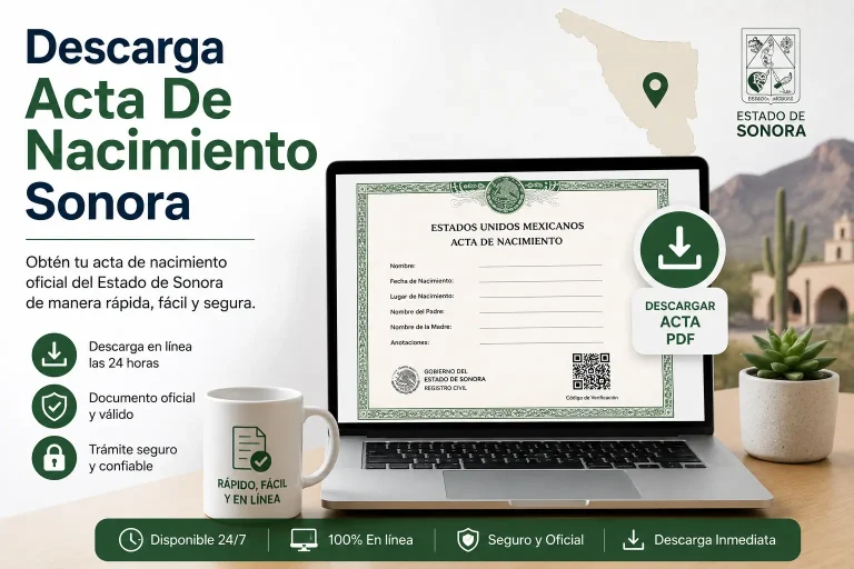 Descarga Acta De Nacimiento Sonora